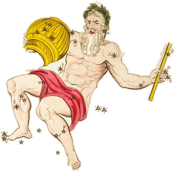 Aquarius, the Water-bearer, as drawn in Urania's Mirror, 1825