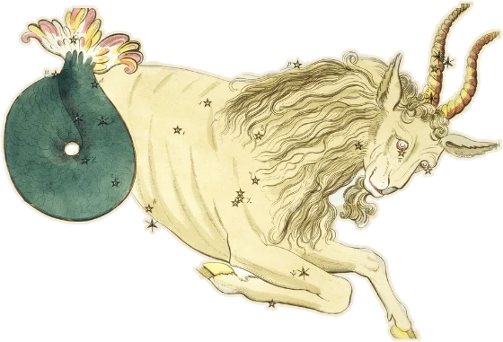 Capricorn, the Sea-goat, as drawn in Urania's Mirror, 1825