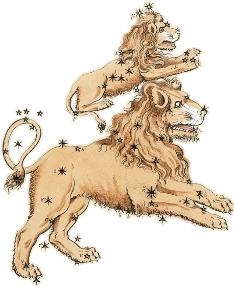 Leo, the Lion, as drawn in Urania's Mirror, 1825