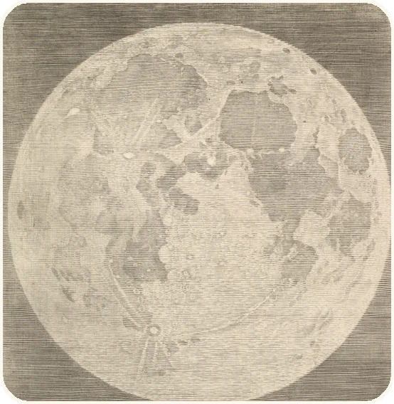 The Full Moon, every crater and sea drawn by Claude Mellan